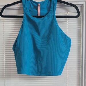 Blue Women's Ribbed Tank Top